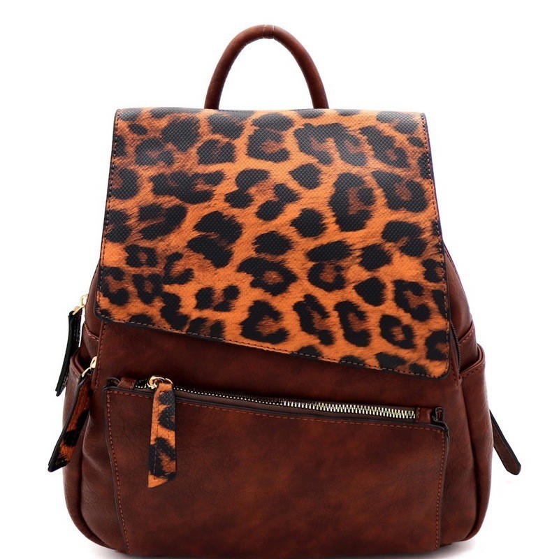 leopard print rucksack